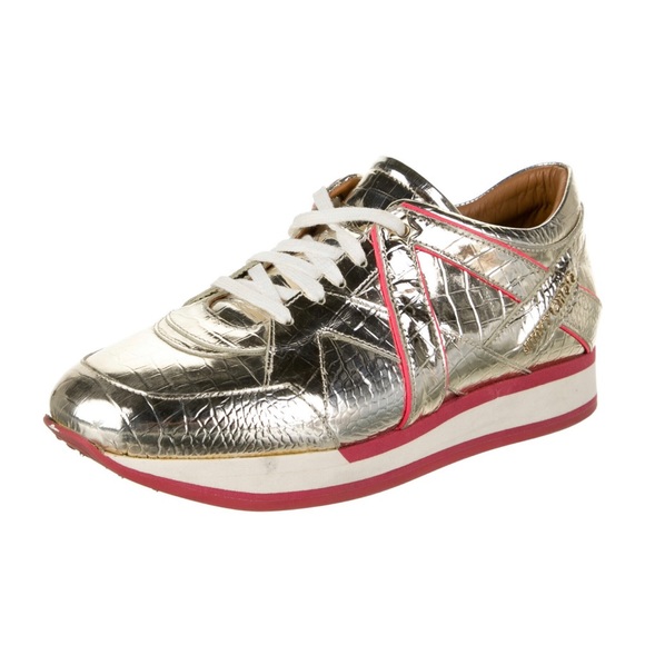 Jimmy Choo Metallic Leather Sneakers - Brand New Sz 40 - Picture 2 of 12
